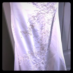 Satin Newman Marcus gown with pearl detail